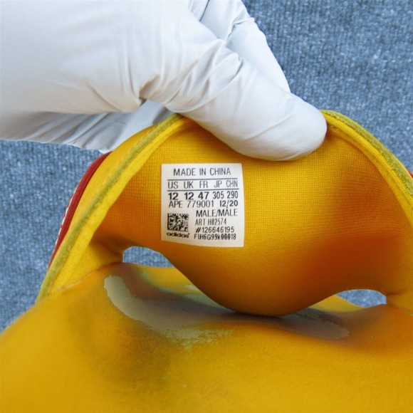 adidas McDonalds Eric Emanuel Men Slide Sandals Yellow Synthetic Slip On Size 12 - Picture 7 of 10